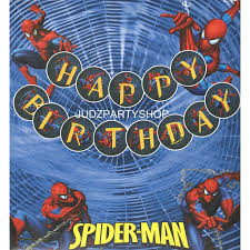 Happy birthday banner printables (download below) a4 white card stock (80gsm or. Spiderman Happy Birthday Character Banner Shopee Philippines