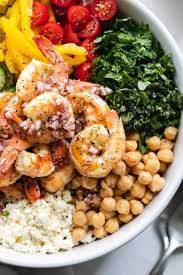They're best when simply marinated or seasoned. Mediterranean Chopped Salad With Lemon Garlic Shrimp