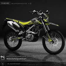 Gambar motor trail klx tangguh kokoh terlengkap 2017 via modifikasimotorqu.com. Decal Kawasaki Klx150 Bf Supermoto V2 Blacksheep Sticker