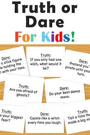 Truth Or Dare Printable Game For Kids Etsy Printable Games For Kids Truth Or Dare Questions Games For Kids