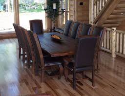 Kitchen Dark Wood Dining Chairs With Dark Leather Seat Dark Wood Dining Table Striped Rustic Dining Room Table Rustic Dining Room Chairs Rustic Kitchen Tables