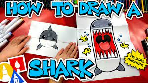 Draw an ankylosaurus · art projects for kids. How To Draw A Shark Folding Surprise Puppet Youtube