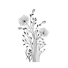 Black and white field of flowers. Bouquet Of Field Flowers Black And White Illustration Canvas Prints For The Wall Canvas Prints Bouquet Background Vignetting Myloview Com