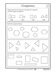 Let us say that we are g iven a triangle with area s and per imeter. Congruent Shapes 3rd Grade 3rd Grade Math Worksheet Greatschools