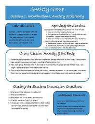 Group Counseling Anxiety Worksheets Teaching Resources Tpt