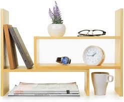 These desktop bookcases with adjustable shelves are perfect for office supplies, computers, and more. Desktop Bookshelf Wood Desk Organizer Shelf Bookcase W 6 Compartments Storage Sh Furniture Patterer Bookcases Shelving