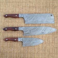 Custom Hand Made Chef Knives Set Kitchen Knives Chef Knife Damascus Steel Kitchen Knives