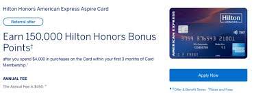 Check spelling or type a new query. Amex Hilton Aspire Card 150 000 Bonus 1 Free Night 250 Airline Fee Credit The Reward Boss