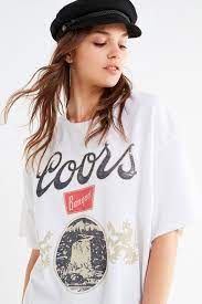 Urban Outfitters Junk Food Coors Banquet Tee White Junk Food Clothing Junk Food Graphic Tee Dress