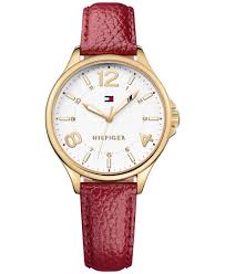 Tommy Hilfiger Women S Table Burgundy Leather Strap Watch 36mm 1781719 Tommy Hilfiger Watches Tommy Hilfiger Women Watches