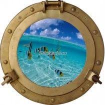 Sticker Hublot Poissons Mer Rouge Poisson Mer Mer Rouge Hublot Bateau