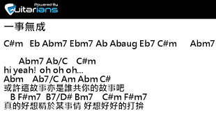 Music_notechords for 一事無成(tvb)鄭融 ~ 周柏豪. é„­èž å'¨æŸè±ª ä¸€äº‹ç„¡æˆçµä»–è­œchordè­œå‰ä»–è­œ Guitarians Com