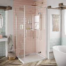 Mode Spencer Round Gold Twin Diverter Valve Shower Set In 2021 Bathroom Design Pink Bathroom Tiles Pink Tiled Bathroom