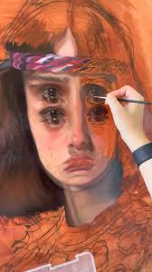 Makeshift handrest. Or Mahl stick. Helps with painting tiny lines. I want  them the most tiny possible. But it's really hard with the acrylic paint 😔