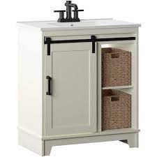 Isn't the sliding barn door bathroom cabinet wonderful? Pamari Cassara 30 In Barn Door Bathroom Vanity White Target