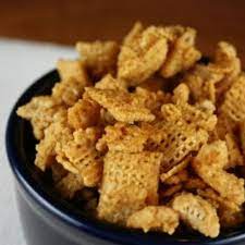 Caramel Chex Mix Recipe Yummly Recipe Caramel Chex Mix Chex Mix Recipes Carmel Chex Mix Recipe