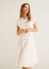 Linen Blend Midi Dress Women Mango United Kingdom Womens Midi Dresses White Dress Summer Linen Dress Women