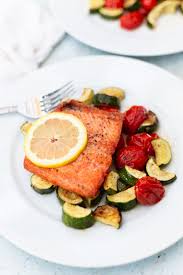 Pan Fried Salmon With Roasted Veggies Recipe Roasted Veggies Pan Fried Salmon Fried Salmon