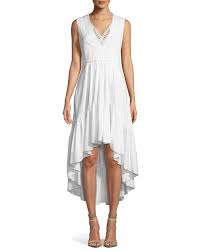 Elie Tahari Sondra V Neck High Low Dress Neiman Marcus High Low Ruffle Dress Dresses Mullet Dress
