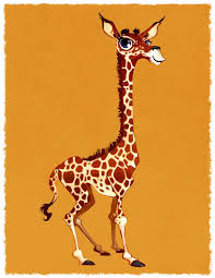Giraffe Art Print By Brett Bean Animation Cartoon Art Drawing Orange Art 10 00 Via Etsy Giraffe Art Cartoon Art Drawing Giraffe