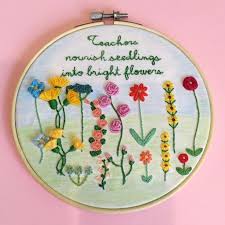 Lucky you, if the person who you want to give something to is an embroidery lover. Gift For Teacher Hand Embroidery Gift For Principal End Of Year Gift School Gift Embroidered Flowers Embroidery Gifts Hand Embroidery School Gifts