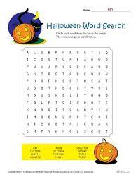 Halloween crossword puzzles for 3rd graders. Halloween Worksheet Word Search