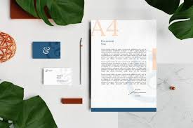 Business Card With Letterhead A4 Document And Stationery Mockup In 2020 Stationery Mockup Business Card Mock Up Minimalist Business Cards