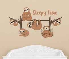 Nursery Sloth Wall Decals Sloth Fabric Wall Decals Baby Wall Etsy Nursery Wall Stickers Fabric Wall Decals Baby Wall Decor