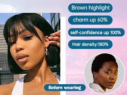 Amazon.com: Civrie 10 英吋(約30.8 公分)鮑勃假髮無膠高亮直Bob 假髮附劉海真髮,適合日常穿著2.5 x 1  英吋(約2.5 x 1 公分)蕾絲鮑勃假髮