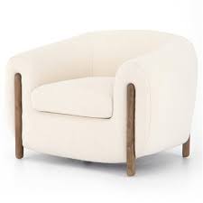 riley modern classic ivory performance brown wood arm chair wood arm chair modern classic brown wood