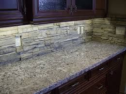 Alderwood Stack Stone Backsplash Stone Backsplash Kitchen Stone Kitchen Stone Countertops Kitchen