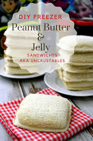 We are just looking to be completely lazy and decadent on our vacations and pay the $.50 each ($4.98 for box of 10 at my walmart) not to have to pull out the bread, peanut butter, jelly, knife (and tool). Diy Freezer Peanut Butter And Jelly Sandwich The Crafting Chicks