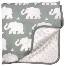 Hudson baby boy plush blanket with furry binding and back, blue elephant. Elephant Baby Blanket Traditional Kids Blankets Quilts By Pam Grace Creations