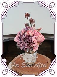 Nowadays, silk wedding bouquets can be very realistic. Pink Mauve Purple Table Centrepiece Artificial Bridal Bouquets Silk Wedding Flower Packages Flowers For Ever After