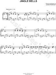 There are five sheet music versions of jingle bells for piano here in the key of g, for beginners to more advanced players. James Pierpont Jingle Bells Sheet Music Piano Solo In G Major Transposable Download Print Sku Mn0060801
