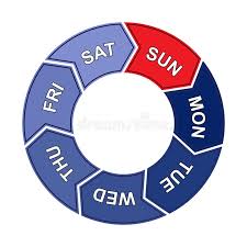 Pie Chart With Days Of The Week Five Working Days And Two