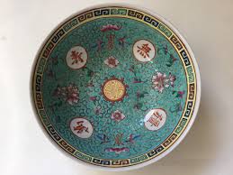 Japanese Porcelain Ware Bowl Cls Hand Decorated In Hong Kong Turquoise 7 Wide X 3 Tall Etsy Art Green Anniversary Valentinesday Blue Vintagebowl Vinta