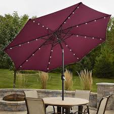9 Solar Led Lighted Patio Umbrella Patio Set With Umbrella Patio Patio Umbrella