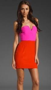 Naven Two Tone Bombshell Dress In Hot Pink Orange Usd345 Bombshell Dress Dress To Impress Style