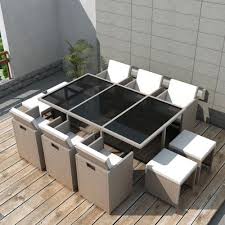 Découvrez notre assortiment des salons de jardin lounge. Salon De Jardin Resine Tressee Gris Beige 10 Personnes