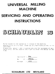 17 results for schaublin 13. Schaublin 13 Manuel 1953