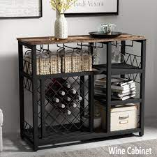 A wine console table is a great way to keep a small, select collection of wines at your fingertips. 17 Stories Modern Industrial Home Kitchen Dining Room Metal Wine Rack Table With Glass Holder Freestanding Wine Bar Cabinet Console Table Buffet Table With 21 Bottles For Small Places Brown Finish Wayfair