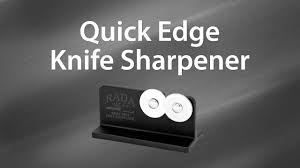 The rada quick edge knife sharpener features t420 high carbon stainless steel wheels and reinforced nylon constructed base. Quick Edge Knife Sharpener Rada Cutlery Item R119 Youtube