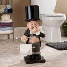 Wooden, handcrafted and hand painted, cute, realistic pose and expression. 19 Ridiculous Toilet Paper Holders Toilet Paper Holder Funny Toilet Paper Holder Toilet Paper