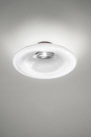 Incanto Ceiling Lamp In White Glass And Led Lighting Vistosi Murano Blown Glass Lighting Ref 20020008