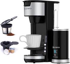 For those who love their froths thicker and creamier; Buy Litifo Single Serve Coffee Maker With Milk Frother 6 In 1 Coffee Machine For Tea K Cup Pods Ground Coffee Compact Cappuccino Machine And Latte Maker Combo Black Online In
