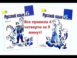 как выучить правила по русскому языку за 5 минут Vse Pravila Russkogo Yazyka Za 4 Chetvert V 6 Klasse Za 9 Minut Youtube