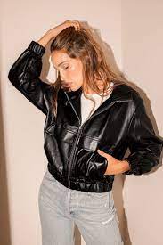 Atomic Black Vegan Leather Bomber Jacket Leather Bomber Jacket Faux Leather Bomber Jacket Black Bomber Jacket