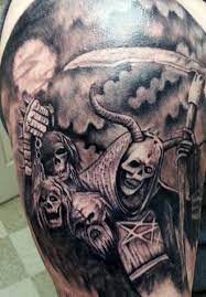 Grim Reaper Time Tattoo Grim Reaper Angel Of Death Tattoo Designs