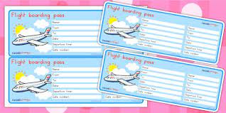 Airline boarding pass ticket design. Editable Airline Pass Classroom Resource Twinkl